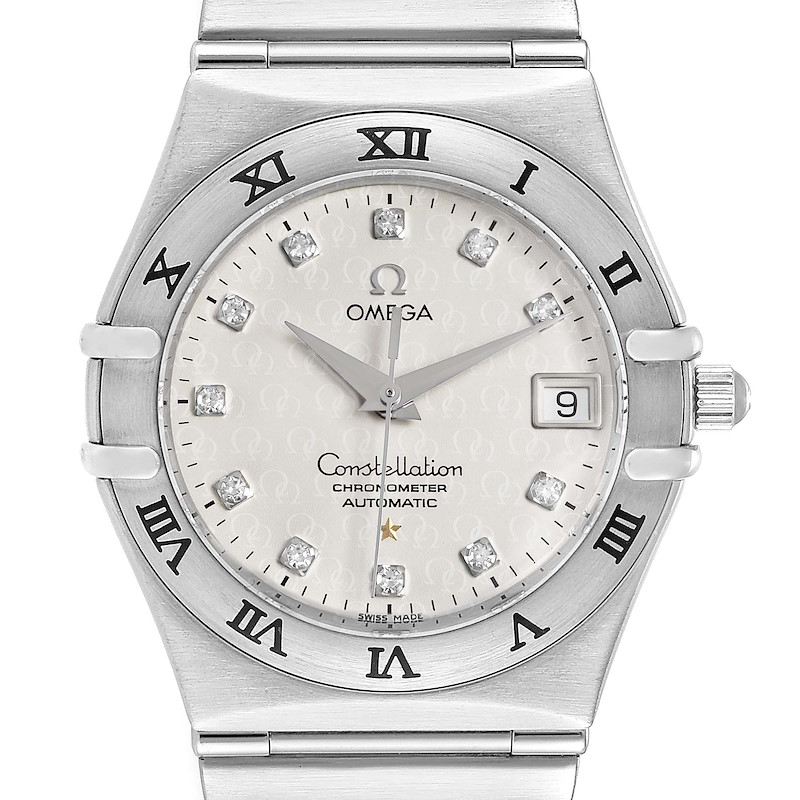 Omega Constellation Classic Steel Diamond Mens Watch 1504.35.00 SwissWatchExpo