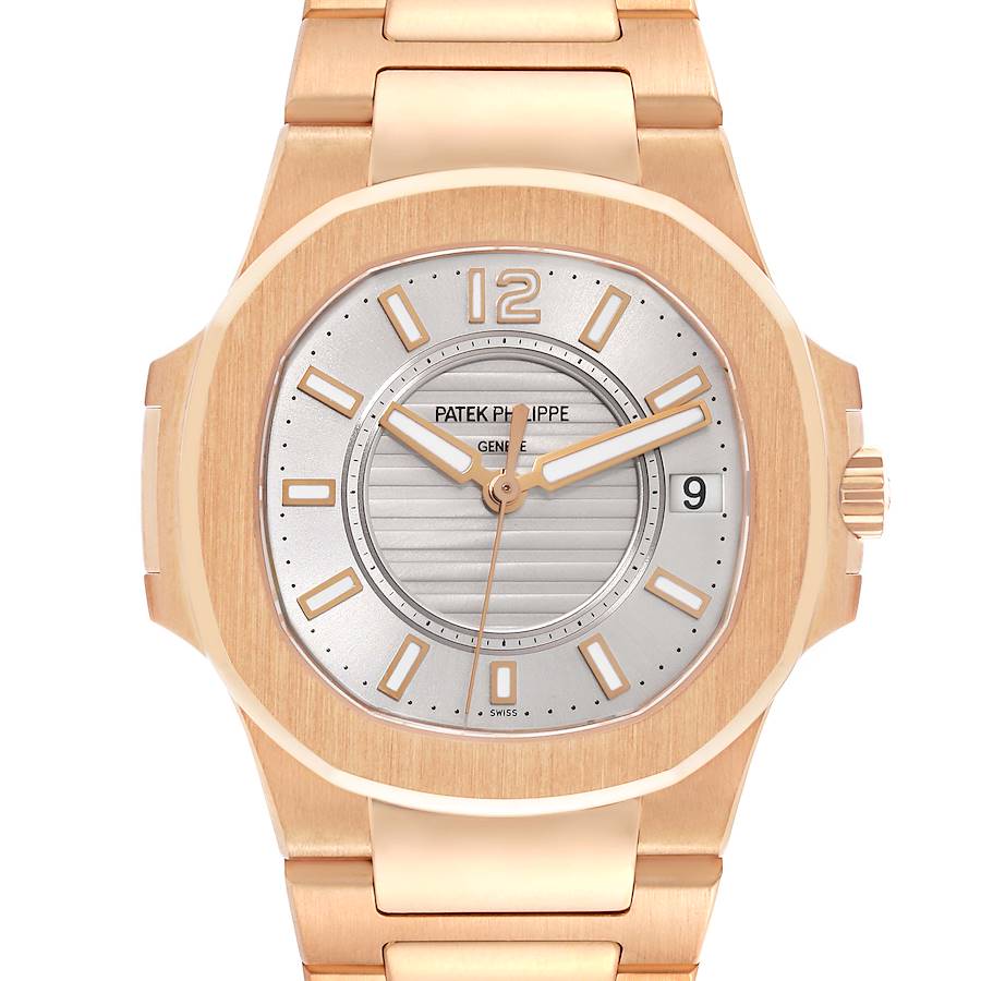 Patek Philippe Nautilus Rose Gold Silver Dial Ladies Watch 7011 SwissWatchExpo