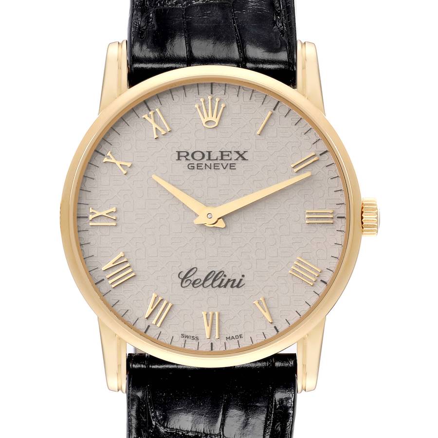 Rolex Cellini Classic Yellow Gold Ivory Anniversary Dial Mens Watch 5116 SwissWatchExpo