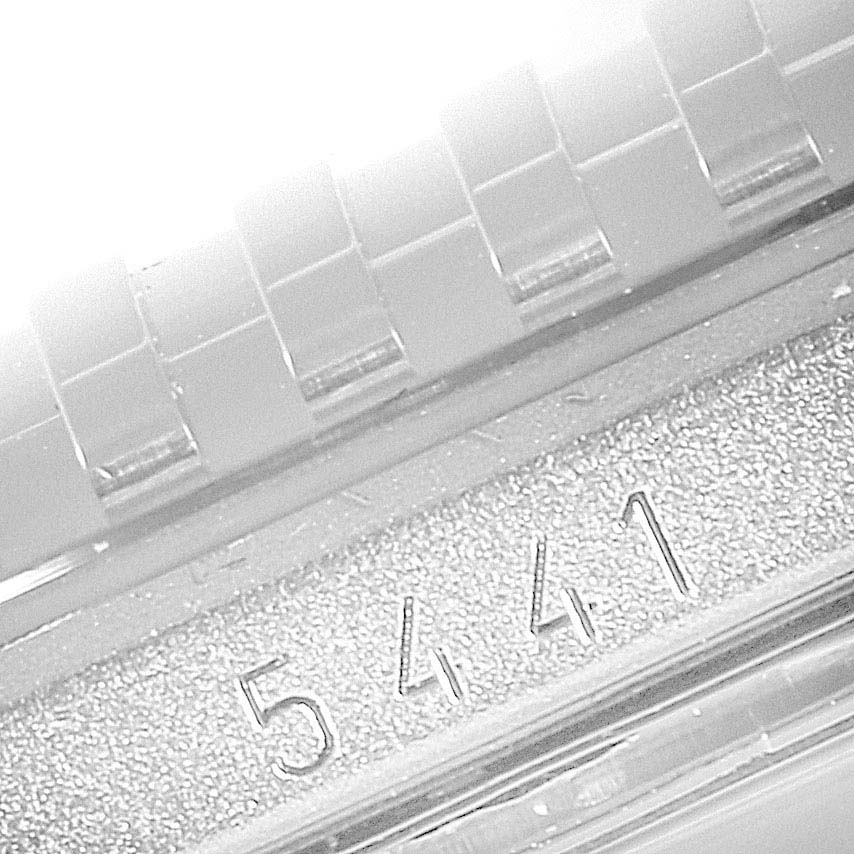 The image shows a close-up angle capturing the serial number "5441" and part of the bracelet of the Rolex Cellini 5441/9 Men's White Gold Silver Dial 5441/9 Men's White Gold Silver Dial watch.