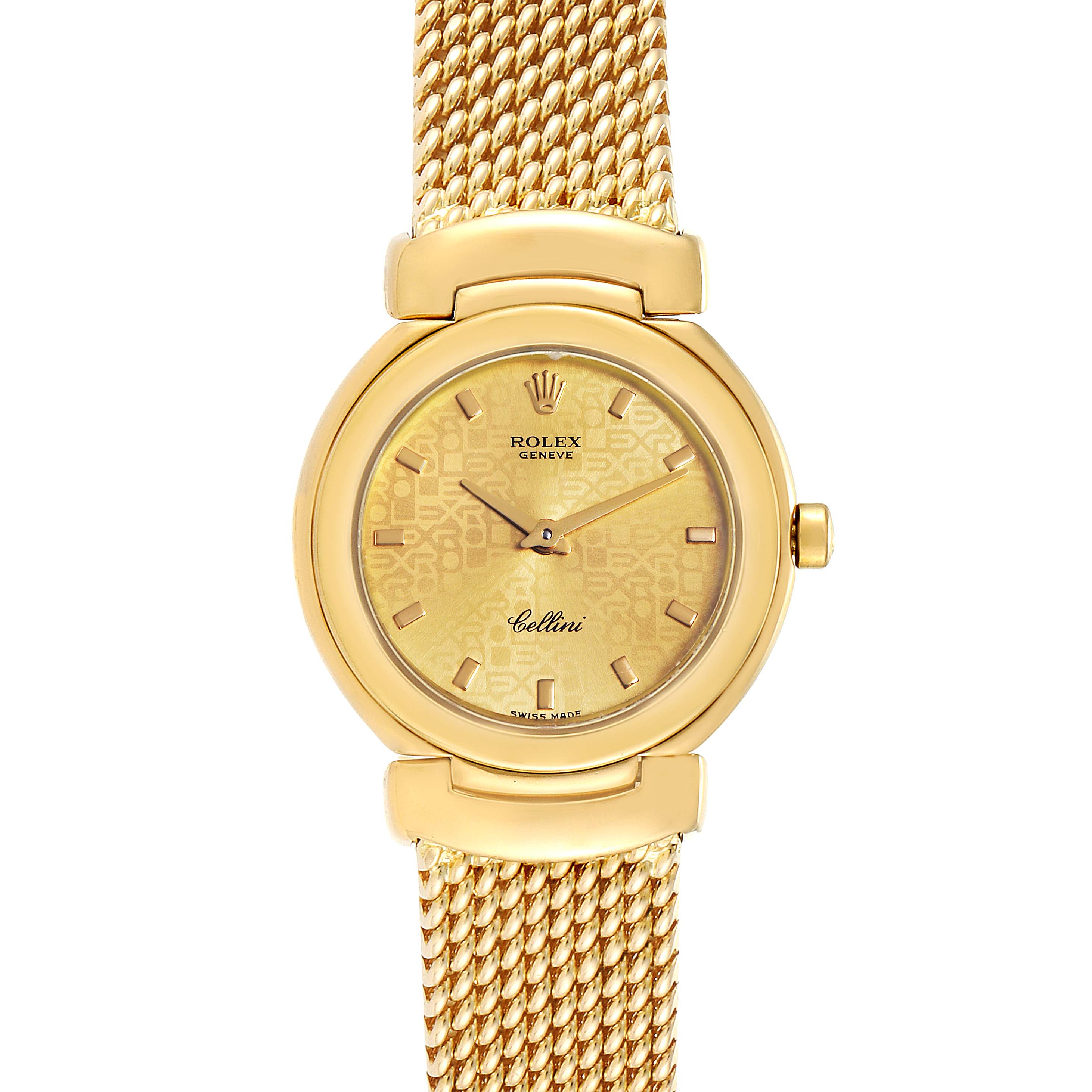 Rolex Cellini Yellow Gold Mesh Bracelet Ladies Watch 6621 Box Papers Swisswatchexpo