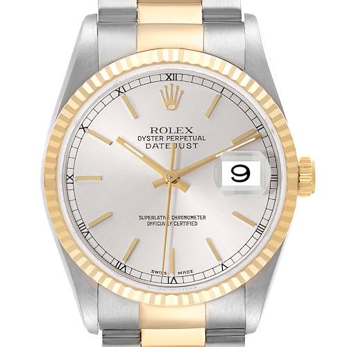 Photo of Rolex Datejust 36 Steel Yellow Gold Silver Dial Mens Watch 16233