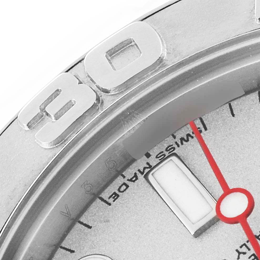 The image shows a close-up of the dial and bezel, highlighting the "30" mark on the Rolex Yacht-Master 168622 Men's Stainless Steel Silver Dial 168622 Men's Stainless Steel Silver Dial watch.
