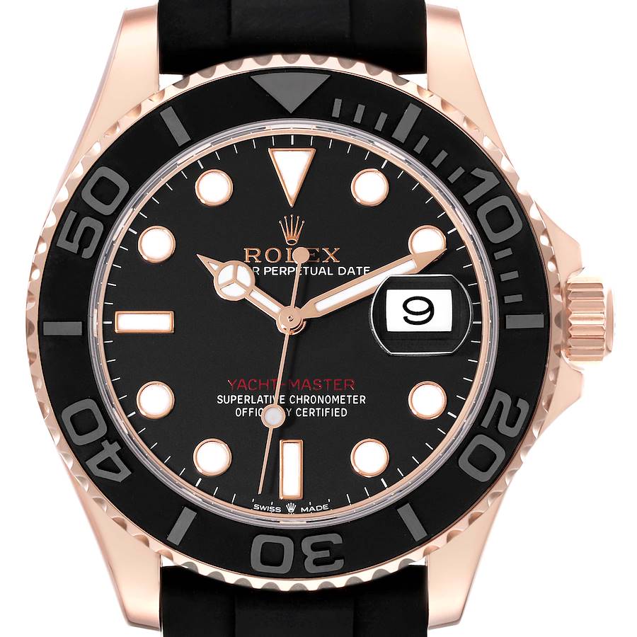 Rolex Yachtmaster 40mm Everose Rose Gold Oysterflex Mens Watch 126655 Box Card SwissWatchExpo