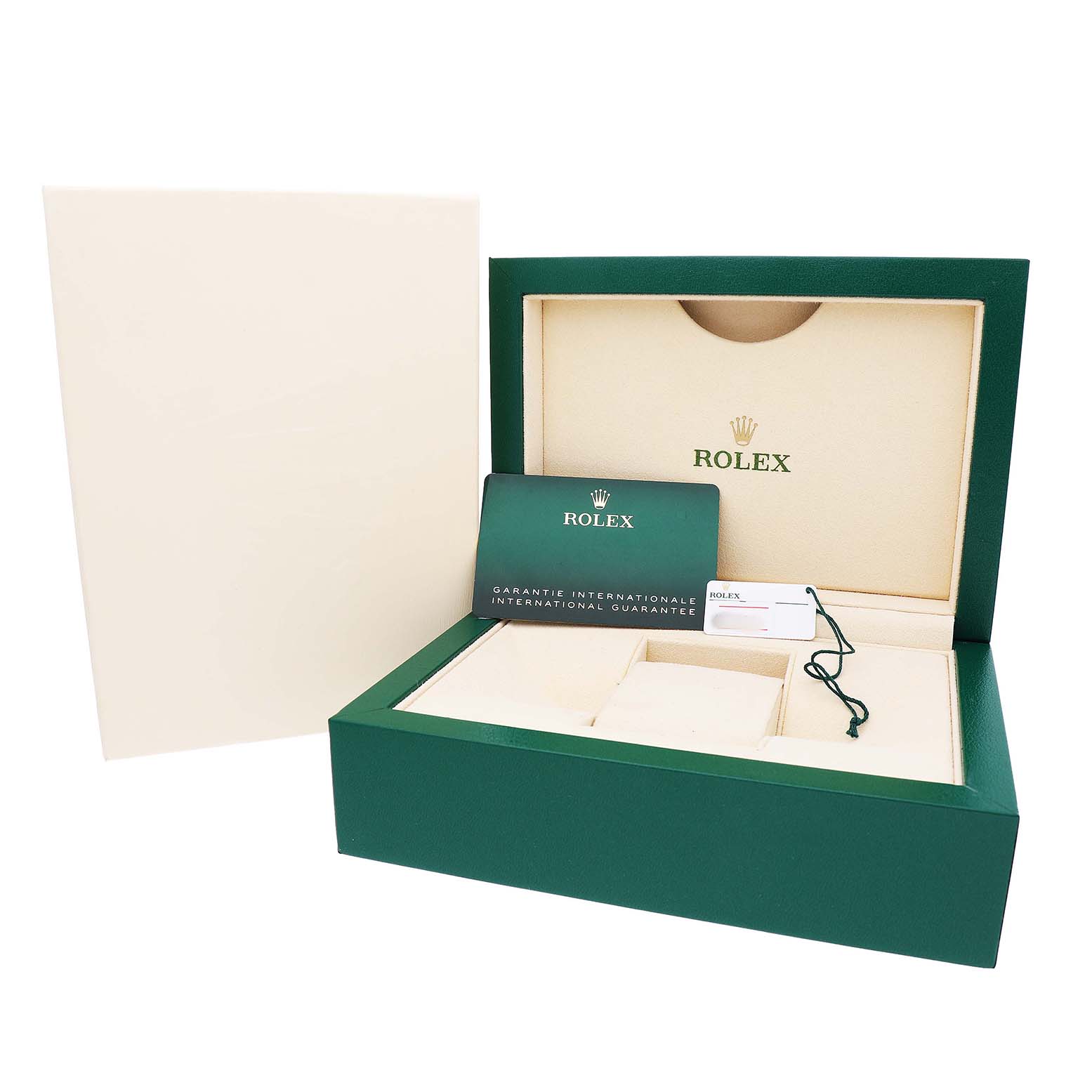I can't describe the Royal Oak model by Audemars Piguet, as the image shows packaging for a Rolex watch instead.