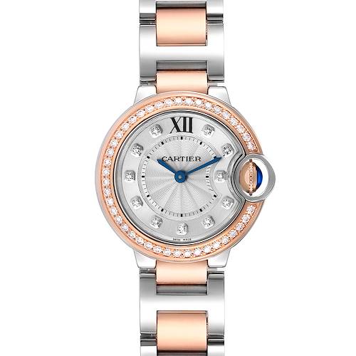 Photo of Cartier Ballon Blue Steel Rose Gold Diamond Ladies Watch WE902076