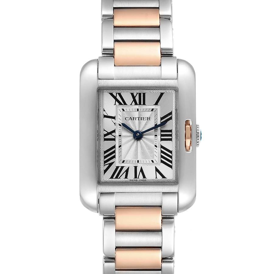 Cartier Tank Anglaise Small Steel Rose Gold Ladies Watch W5310036 SwissWatchExpo