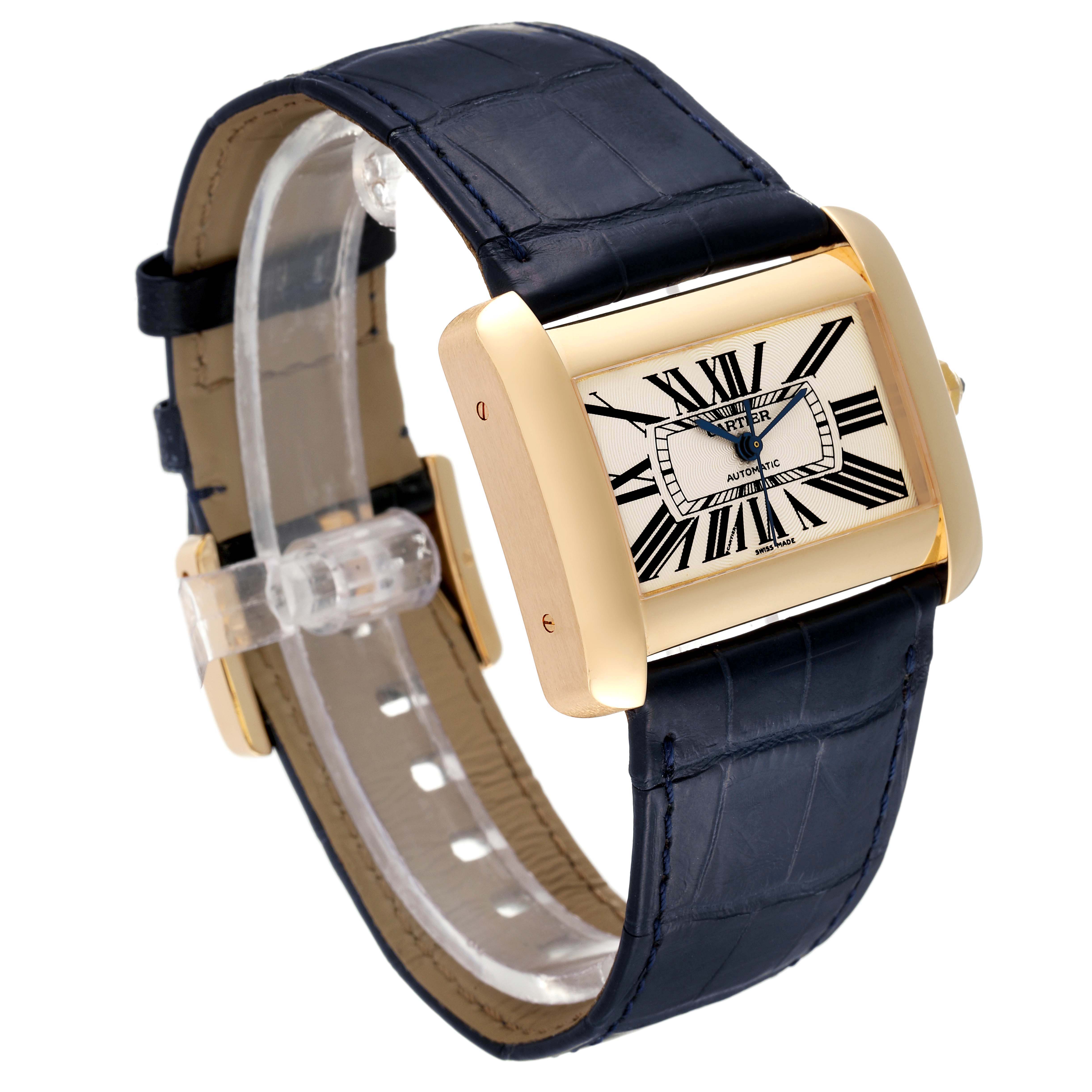 Cartier Tank Divan Large Silver Dial Yellow Gold Watch W6300856 ...