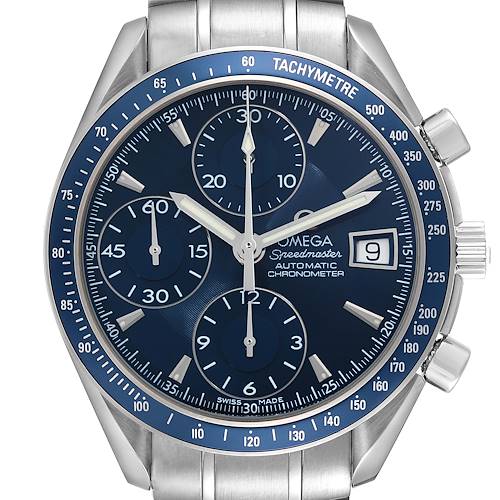 Photo of Omega Speedmaster Date Blue Dial Chronograph Mens Watch 3212.80.00 Box Card