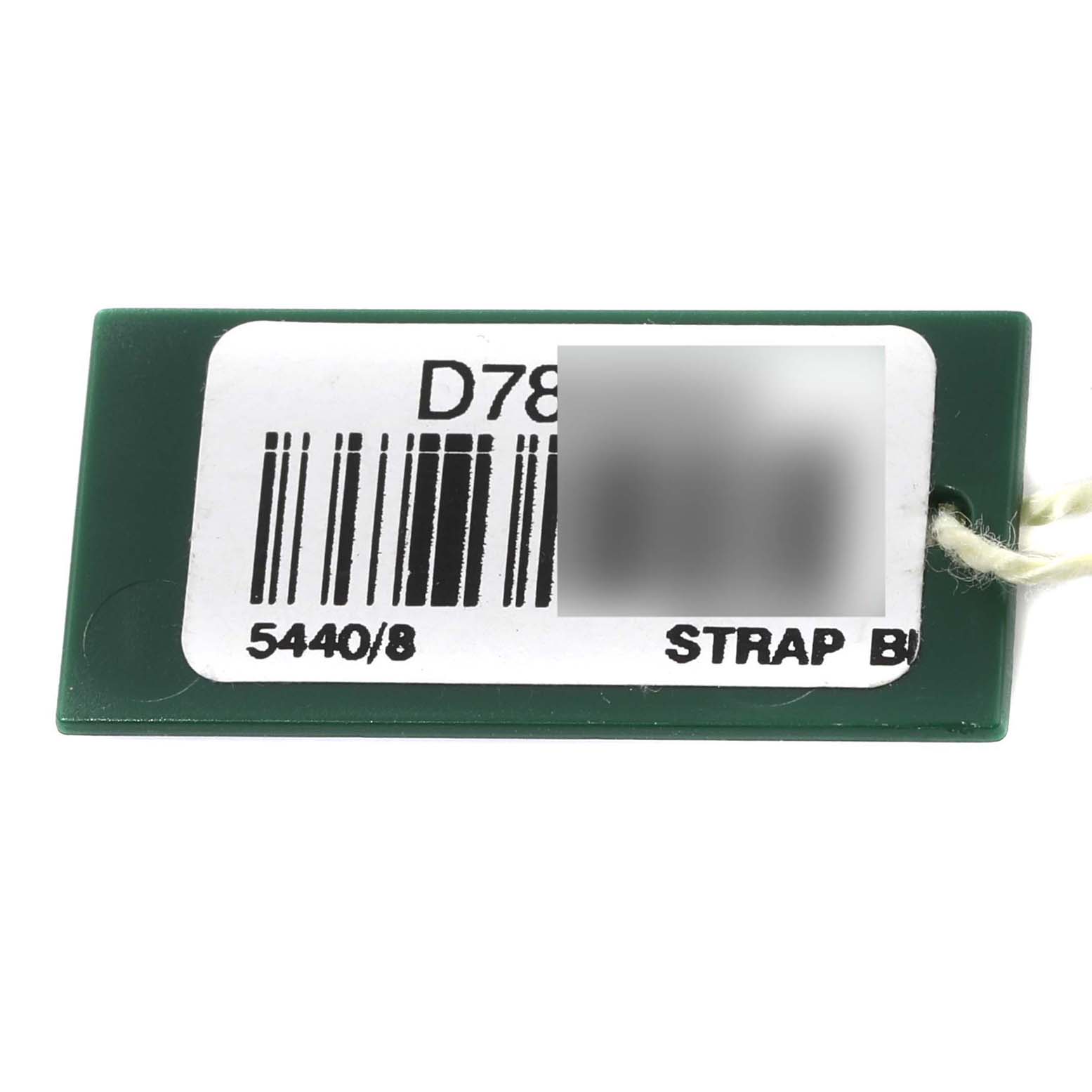 The image shows a barcode tag associated with the Rolex Cellini 5440/8 Men's Yellow Gold Champagne Dial 5440/8 Men's Yellow Gold Champagne Dial model, including a string attachment and printed reference number.