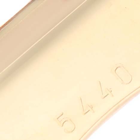 This image shows a close-up of the inner band of a Rolex Cellini 5440/8 Men's Yellow Gold Champagne Dial 5440/8 Men's Yellow Gold Champagne Dial watch, featuring the engraved model number 5440.