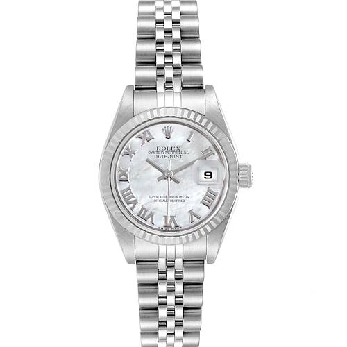 Photo of Rolex Datejust Mother of Pearl Dial Steel White Gold Ladies Watch 79174