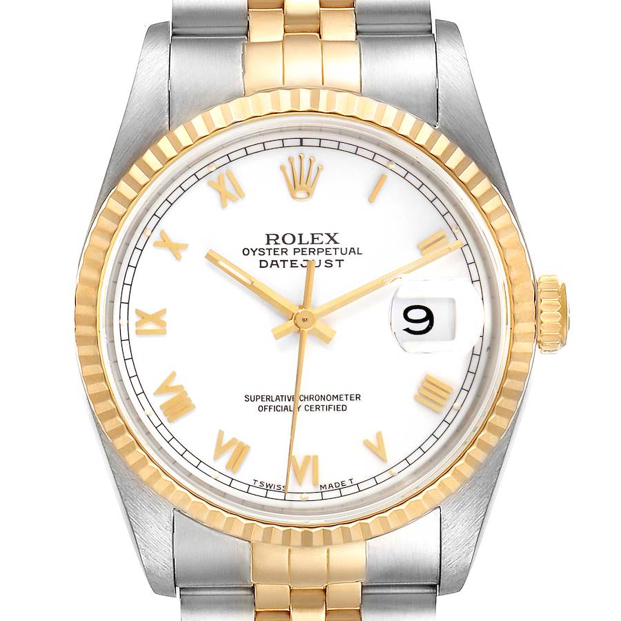 *NOT FOR SALE* Rolex Datejust Steel Yellow Gold White Roman Dial Mens Watch 16233 (PARTIAL PAYMENT) SwissWatchExpo