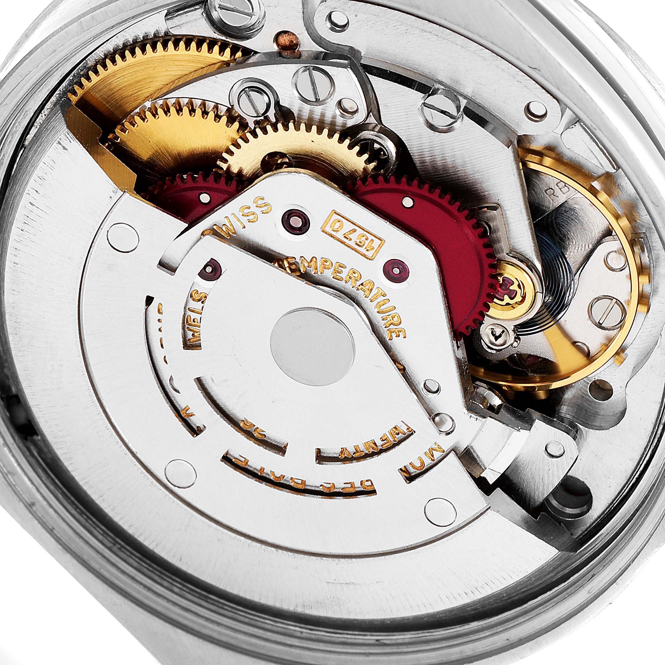 The image shows the intricate internal mechanism of the Rolex Vintage Collection 1003 Men
s Stainless Steel Silver Dial 1003 Men
s Stainless Steel Silver Dial model from a top-down angle.