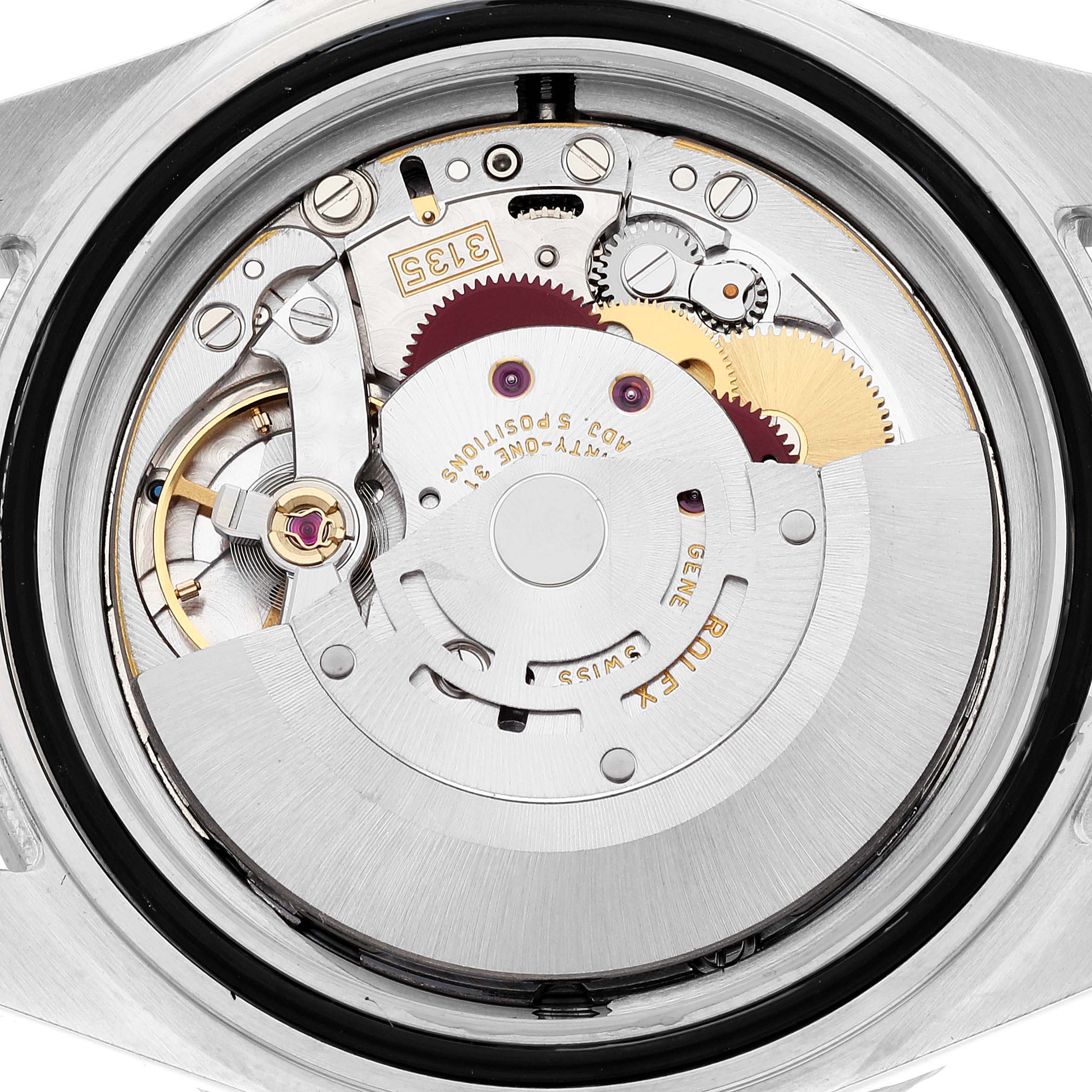The image shows the internal movement mechanism of the Rolex Sea-Dweller 16600 Men
s Stainless Steel Black Dial 16600 Men
s Stainless Steel Black Dial watch, seen from the back with the case removed.