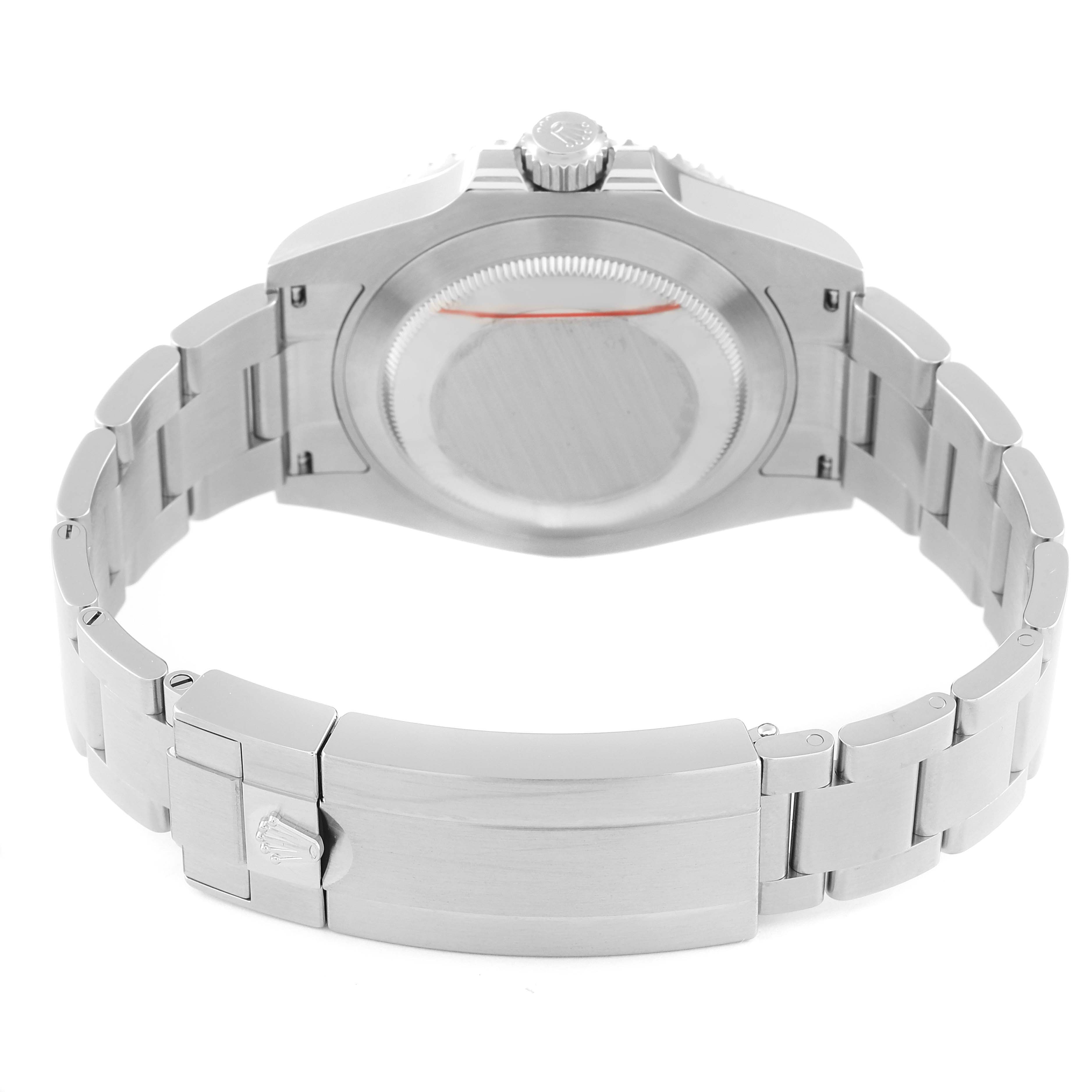 This image shows the back and bracelet of a Rolex Submariner 124060 Men
s Stainless Steel Black Dial 124060 Men
s Stainless Steel Black Dial watch from a rear angle.