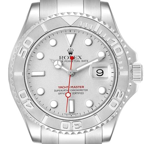 Photo of NOT FOR SALE Rolex Yachtmaster 40mm Steel Platinum Dial Bezel Mens Watch 16622 Box Papers ADD ONE LINK