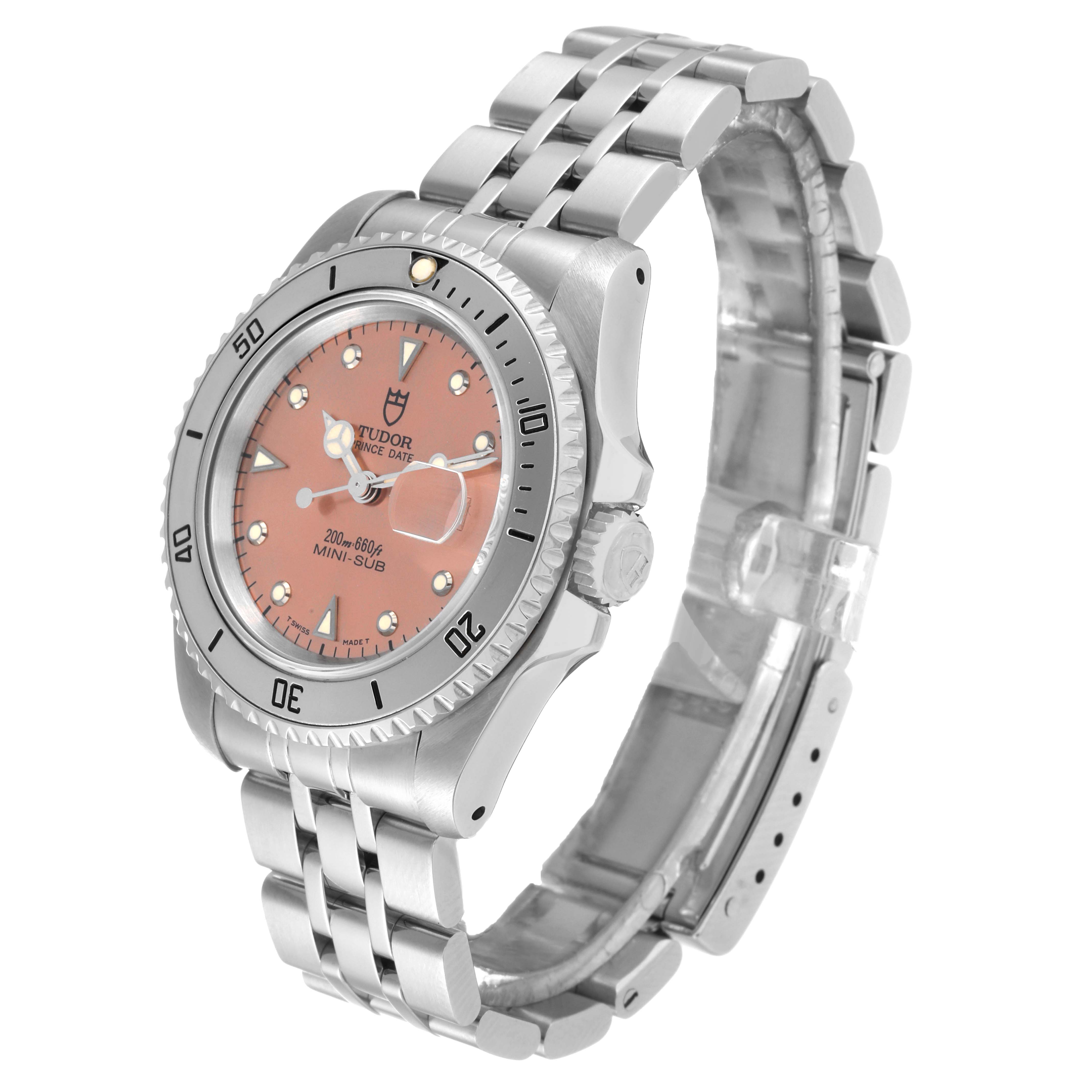 This image shows a Tudor Prince model watch at a three-quarter angle, highlighting its face, bezel, crown, and bracelet.