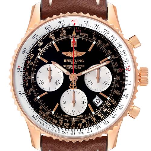 Photo of Breitling Navitimer 01 Rose Gold Black Dial Mens Watch RB0121 Box Papers