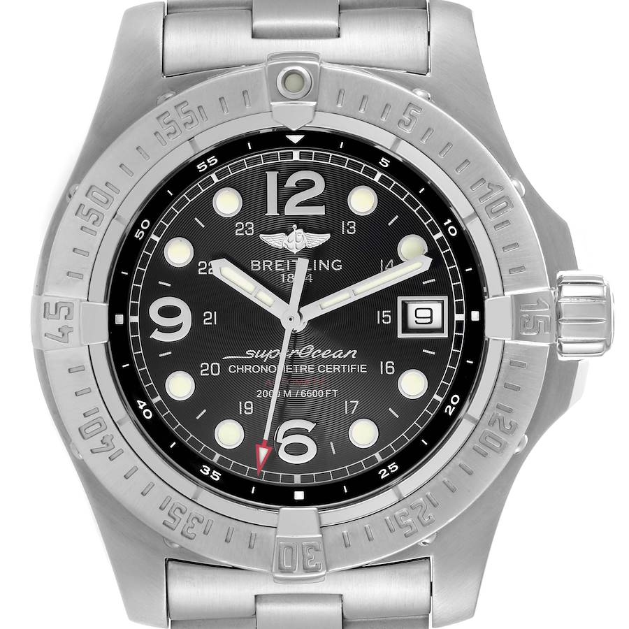 Breitling Superocean Steelfish Black Dial Steel Mens Watch A17390 SwissWatchExpo