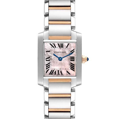Photo of Cartier Tank Francaise Steel Rose Gold Mother of Pearl Ladies Watch W51027Q4 Box Papers