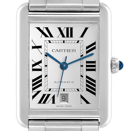 Photo of Cartier Tank Solo XL Silver Dial Steel Mens Watch W5200028 Card