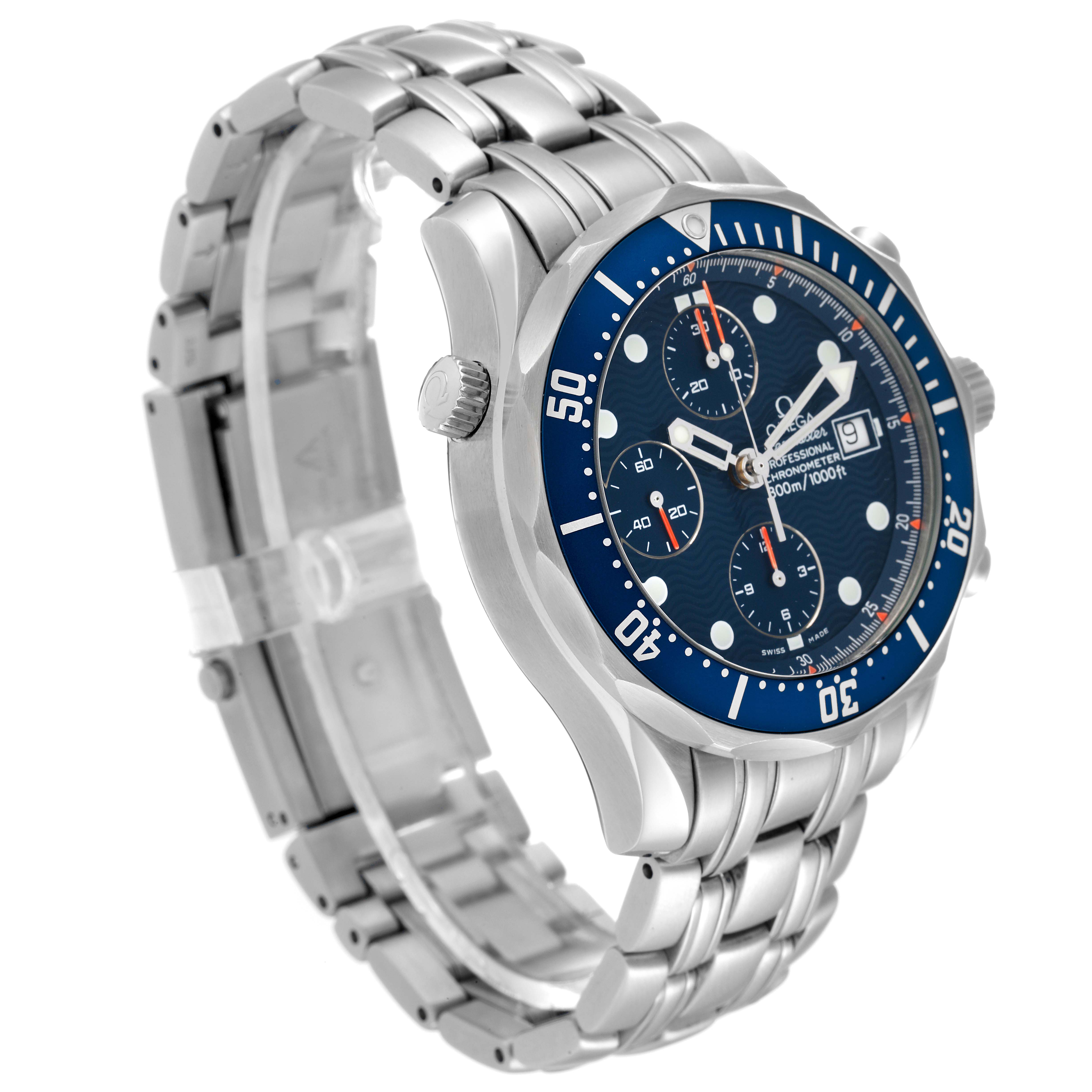 Omega Seamaster Blue Dial Chronograph Steel Mens Watch 2599.80.00 Box ...