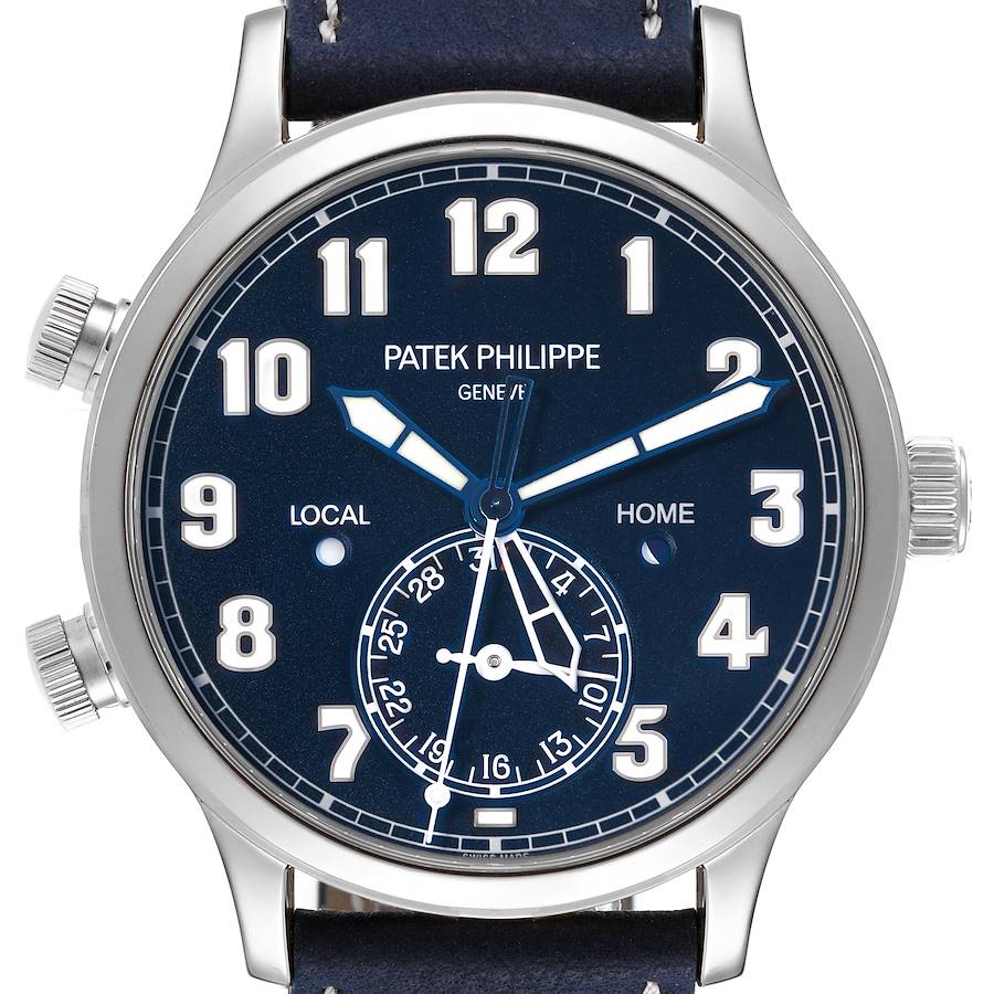 Patek Philippe Calatrava White Gold Pilot Travel Time Mens Watch 5524G Box Papers SwissWatchExpo