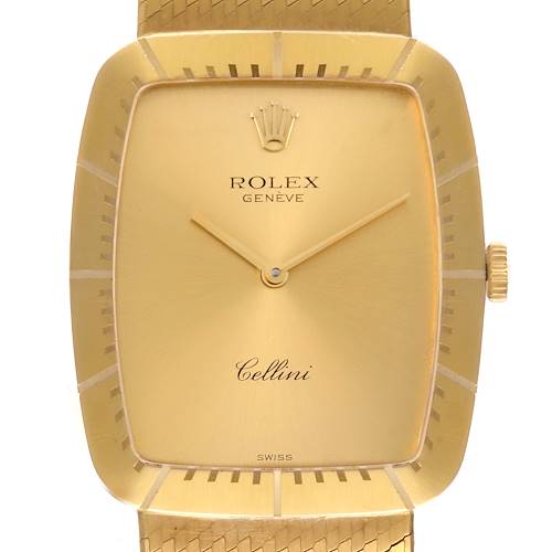Photo of Rolex Cellini 18k Yellow Gold Champagne Dial Mens Vintage Watch 4322