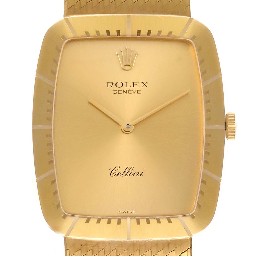 Rolex Cellini 18k Yellow Gold Champagne Dial Mens Vintage Watch 4322 SwissWatchExpo