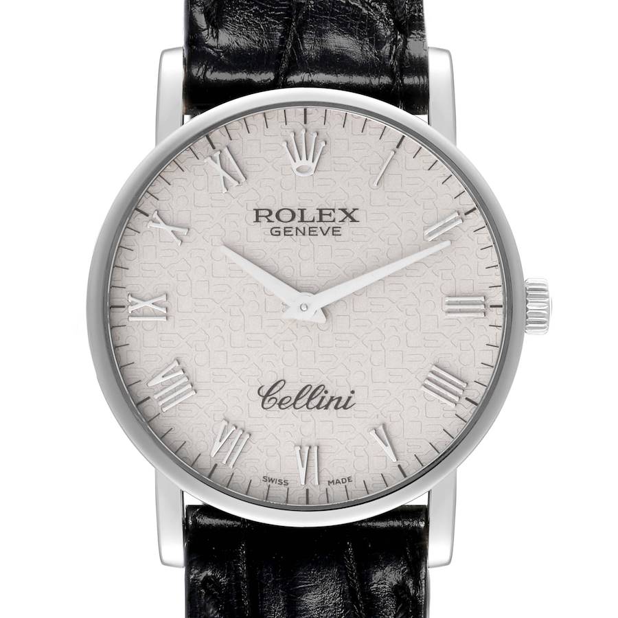 Rolex Cellini Classic White Gold Ivory Anniversary Dial Mens Watch 5115 SwissWatchExpo