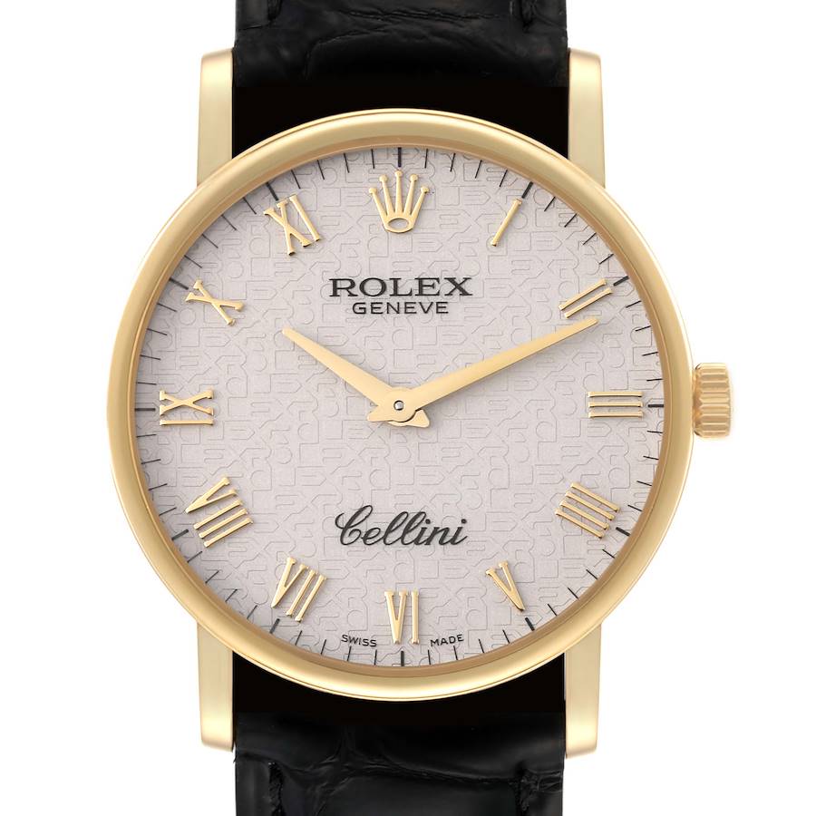 Rolex Cellini Classic Yellow Gold Ivory Anniversary Dial Watch 5115 SwissWatchExpo