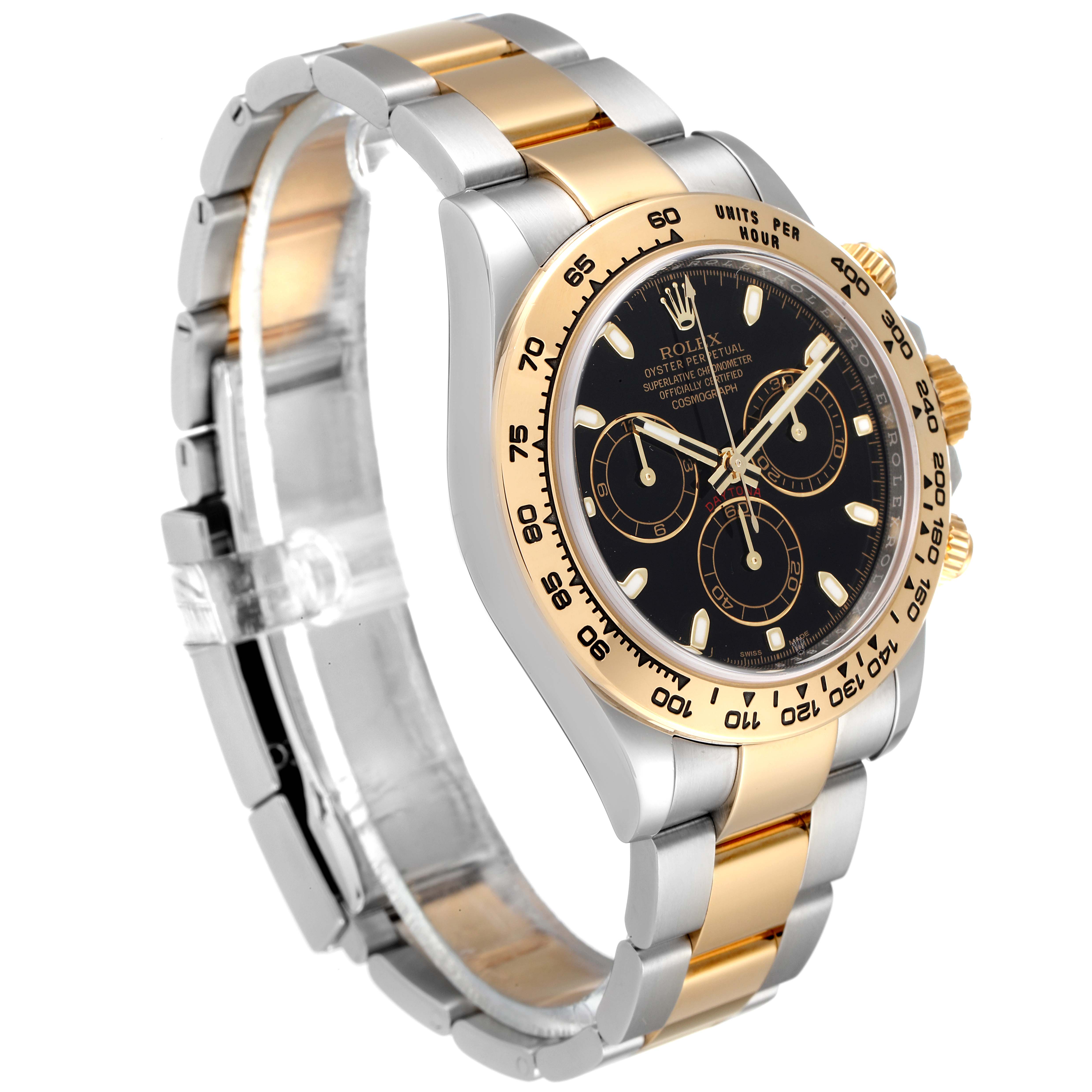 Rolex Cosmograph Daytona Steel Yellow Gold Black Dial Watch 116503 Box ...