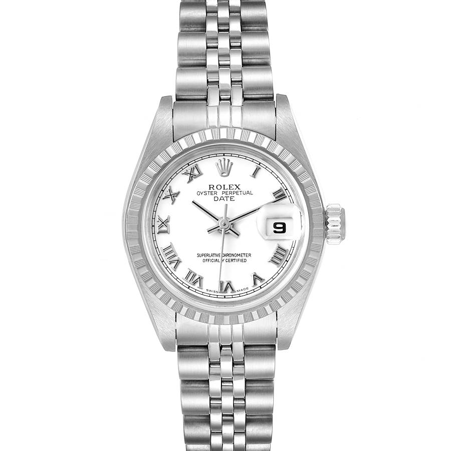 Rolex Date White Dial Jubilee Bracelet Ladies Watch 79240 Box Papers SwissWatchExpo