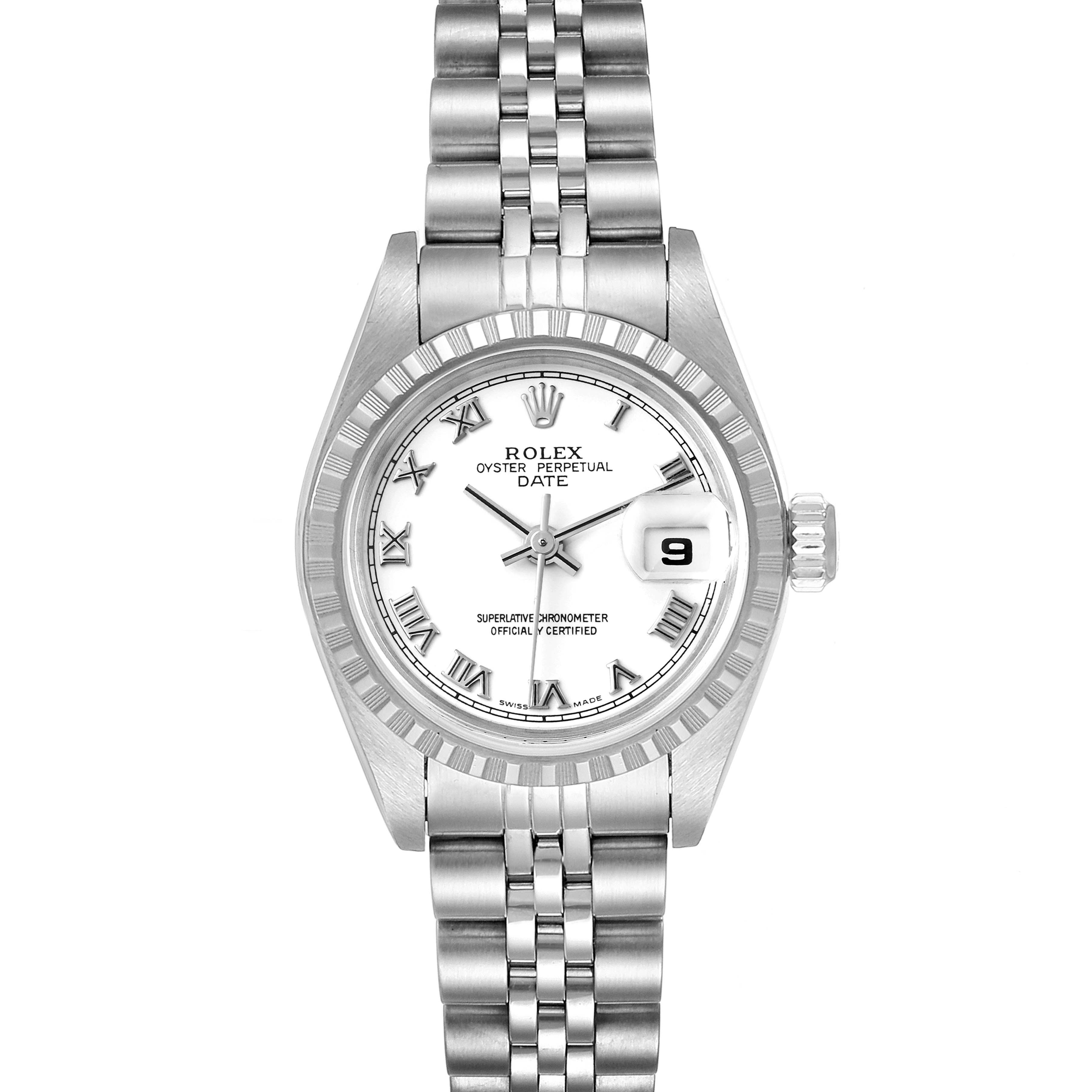 Rolex Date White Dial Jubilee Bracelet Ladies Watch 79240 Box Papers ...