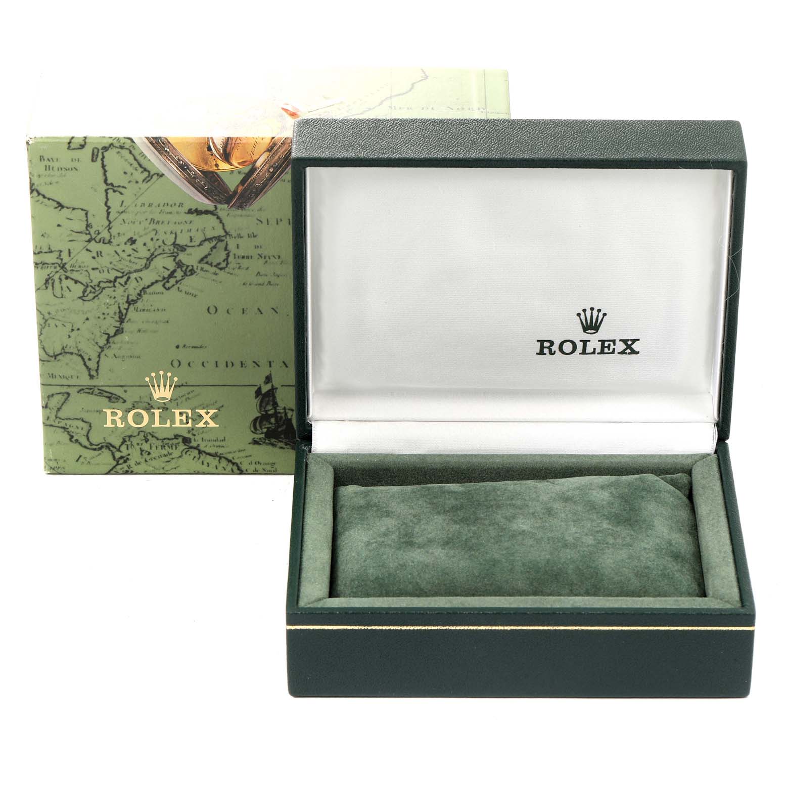 The image shows the open box and packaging of a Rolex Mid-Size 68273 Women's Steel and Gold (two tone) Blue Dial 68273 Women's Steel and Gold (two tone) Blue Dial model watch, including the outer and inner box.