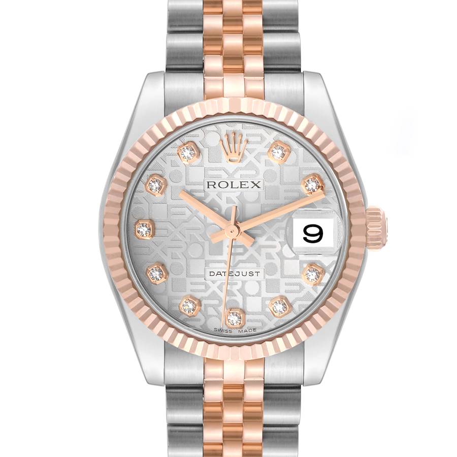 Rolex Datejust Midsize Steel Rose Gold Diamond Ladies Watch 178271 SwissWatchExpo