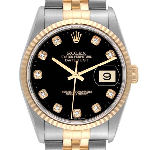 Photo of Rolex Datejust Stainless Steel Yellow Gold Mens Watch 16233 Box Papers