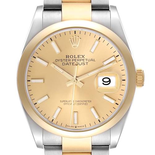 Photo of Rolex Datejust Steel Yellow Gold Champagne Dial Watch 126203