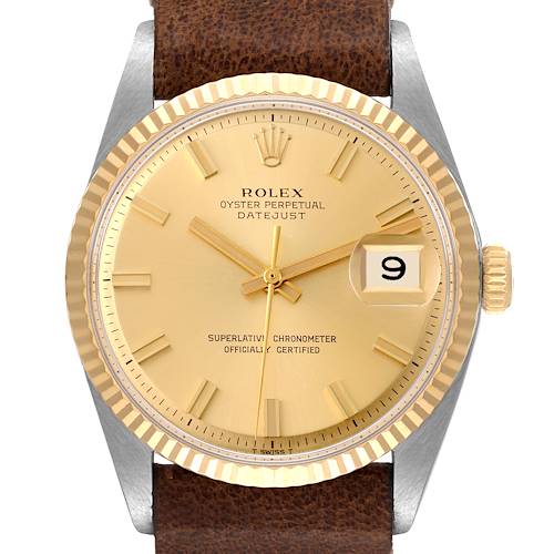 Photo of Rolex Datejust Steel Yellow Gold Dial Vintage Mens Watch 1601
