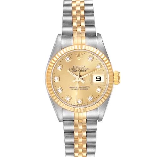 Photo of Rolex Datejust Steel Yellow Gold Diamond Dial Ladies Watch 69173