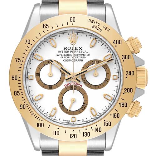 Photo of Rolex Daytona Steel Yellow Gold White Dial Mens Watch 116523