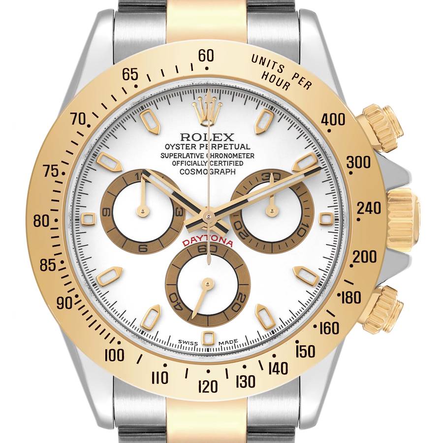 Rolex Daytona Steel Yellow Gold White Dial Mens Watch 116523 SwissWatchExpo