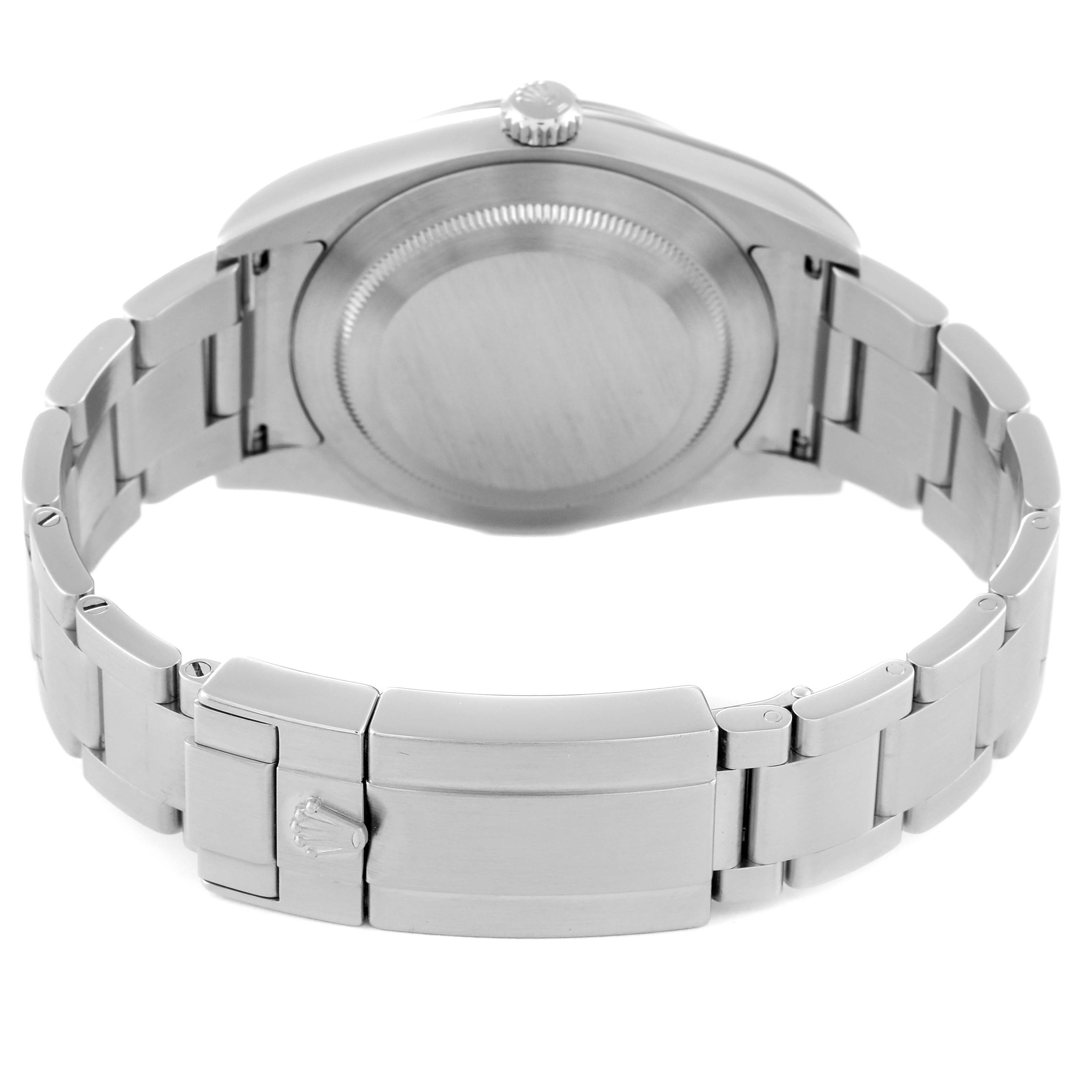 The image shows the back view and bracelet clasp of the Rolex Explorer 214270 Men's Stainless Steel Black Dial 214270 Men's Stainless Steel Black Dial watch.