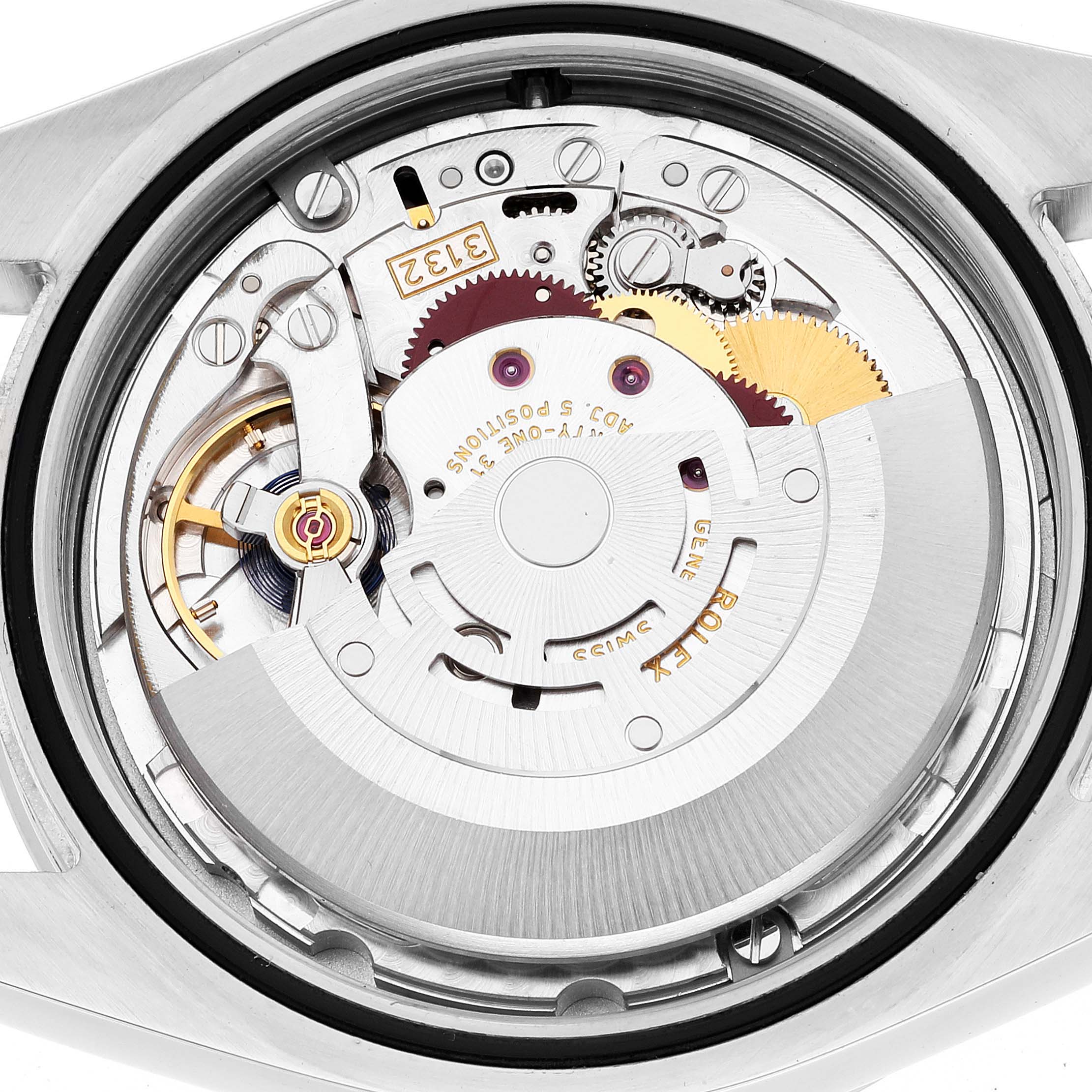 This image shows an internal view of the Rolex Explorer 214270 Men's Stainless Steel Black Dial 214270 Men's Stainless Steel Black Dial model's movement mechanism.