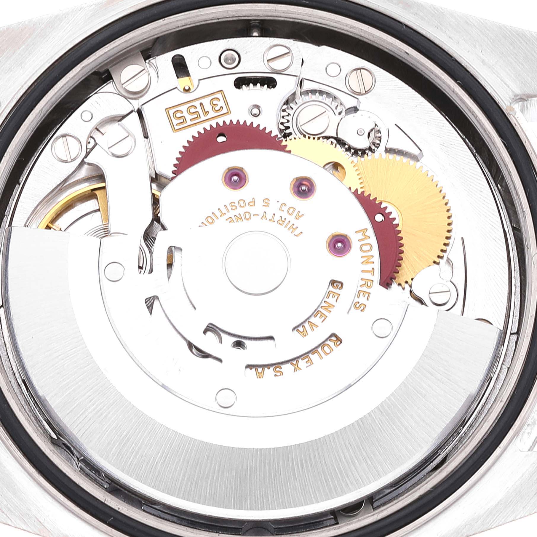 This image shows the internal mechanical components of the Rolex President 118239 Men's Stainless Steel Silver Dial 118239 Men's Stainless Steel Silver Dial model watch.