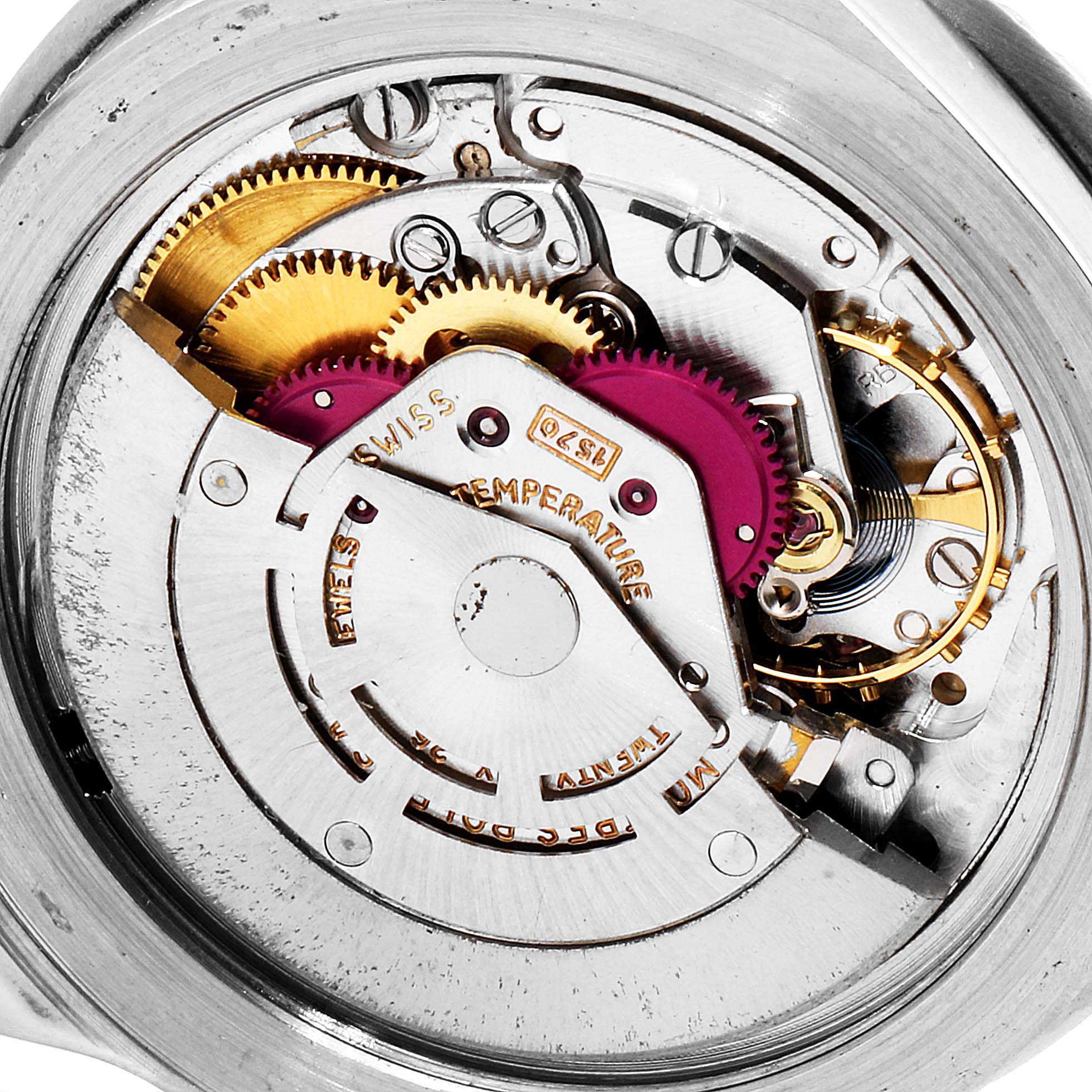 This image depicts the internal mechanics of the Rolex Vintage Collection 5512 Men's Stainless Steel Black Dial 5512 Men's Stainless Steel Black Dial model watch viewed from the back cover.