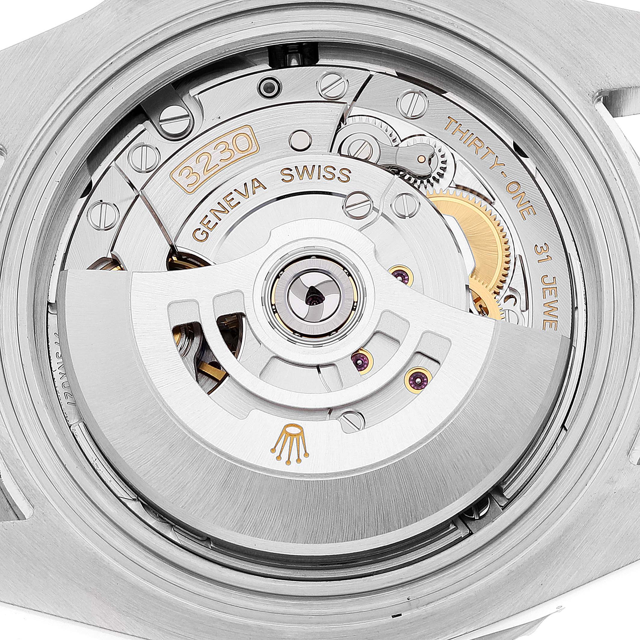 The image shows the detailed inner mechanism and rotor of a Rolex Submariner 124060 Men
s Stainless Steel Black Dial 124060 Men
s Stainless Steel Black Dial model watch.