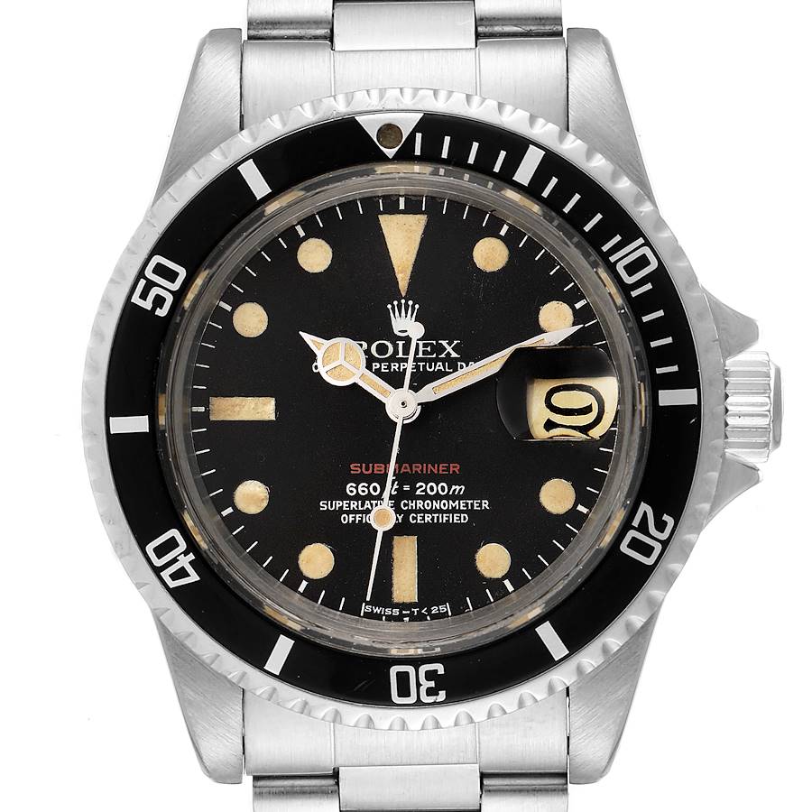 Rolex Submariner Vintage Black Mark V Dial Steel Mens Watch 1680 SwissWatchExpo