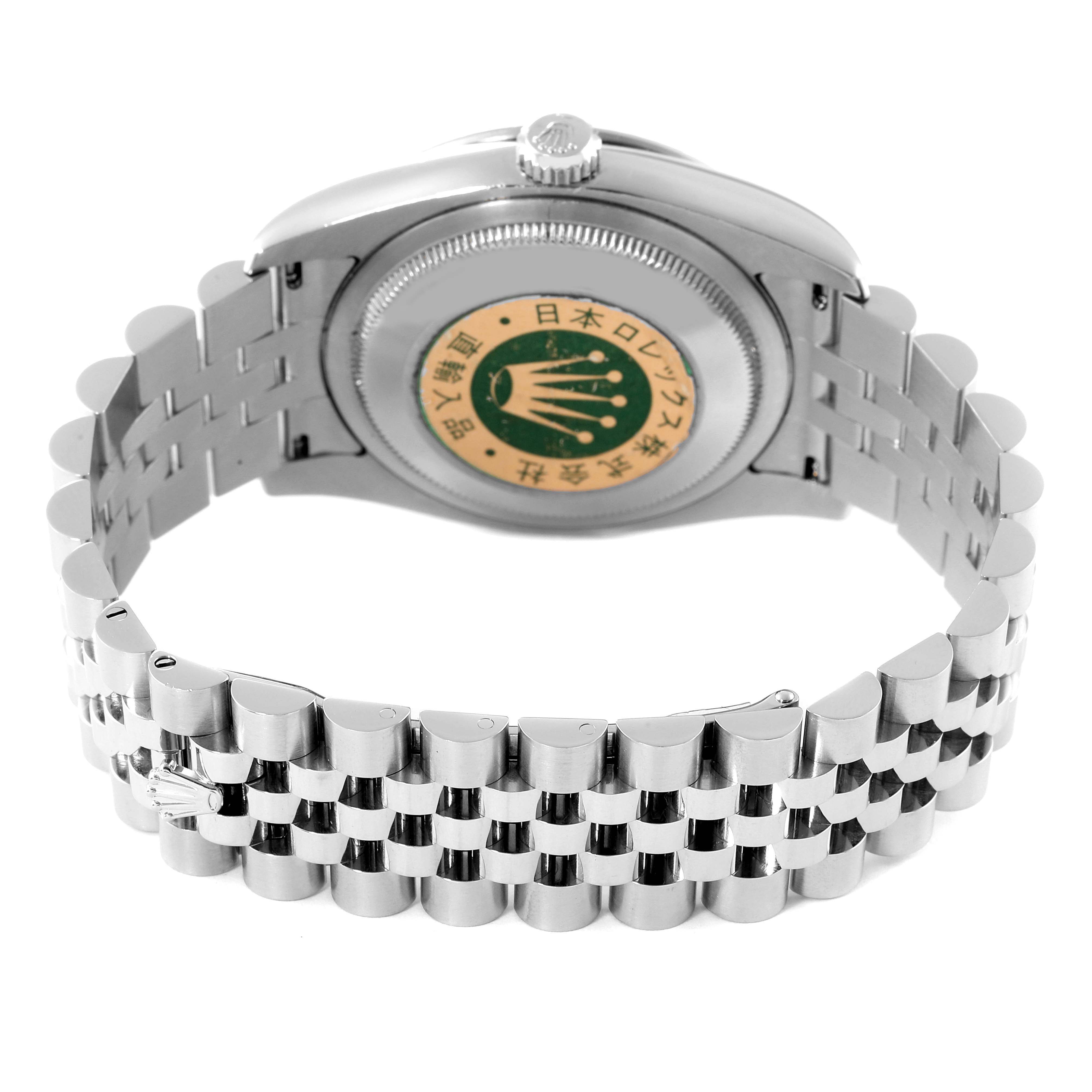 The image shows the back case and bracelet of a Rolex Turn-o-Graph 116264 Men's Stainless Steel White Dial 116264 Men's Stainless Steel White Dial watch from a rear angle.